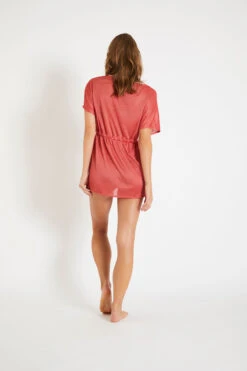 Tunique De Plage Courte Couleur Corail Brillante MILDAÉ ALACADEZA 7 Tunique De Plage Courte Couleur Corail Brillante MILDAÉ ALACADEZA -Joli Vetement 20e mildae alacadez zfj23 dos