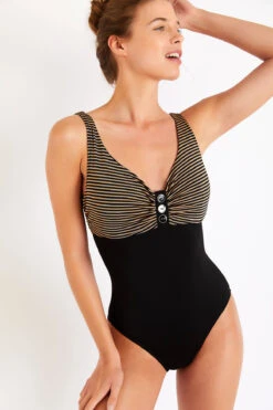 Maillot De Bain 1 Pièce Noir à Rayures FRIDA GOELIA -Joli Vetement 21e frida goelia jna01 dev2