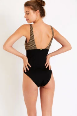 Maillot De Bain 1 Pièce Noir à Rayures FRIDA GOELIA -Joli Vetement 21e frida goelia jna01 dos