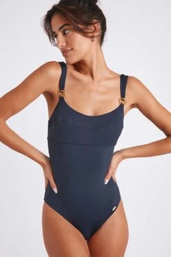 Maillot De Bain Une Pièce Bleu Marine JOVANIE CABOURG