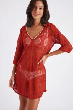 Tunique De Plage Ajourée Paprika BADAMI VANILLIER -Joli Vetement 22e badami vanillie jrd68 dev1