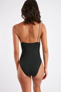 Maillot De Bain Une Pièce Noir Et Camel CAROLINA DUYA -Joli Vetement 22e carolina duya 41e01 dos