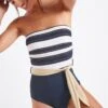 Maillot De Bain Une Pièce Bleu Marine EQUIA BARDANE