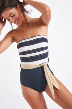 Maillot De Bain Une Pièce Bleu Marine EQUIA BARDANE