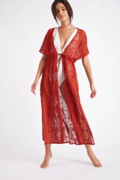 Tunique De Plage Longue Paprika LIZAE VANILLIER -Joli Vetement 22e lizae vanillier jrd68 dev