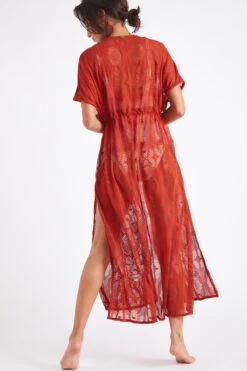 Tunique De Plage Longue Paprika LIZAE VANILLIER -Joli Vetement 22e lizae vanillier jrd68 dos