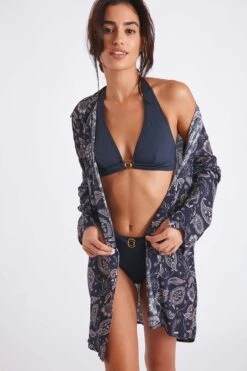 Chemise De Plage Bleu Marine Imprimé Cachemire NOLIE VOILJAYERA -Joli Vetement 22e nolie voiljayer zhi06 dev1