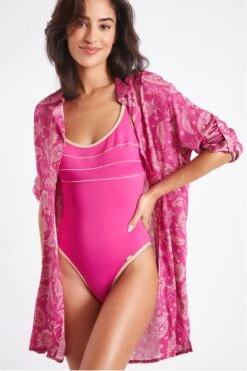 Chemise De Plage Fuchsia Imprimé Indien NOLIE VOILJAYERA -Joli Vetement 22e nolie voiljayer zhi53 dev