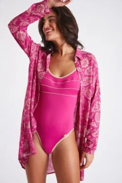 Chemise De Plage Fuchsia Imprimé Indien NOLIE VOILJAYERA -Joli Vetement 22e nolie voiljayer zhi53 dev1