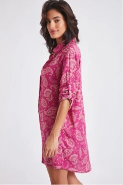 Chemise De Plage Fuchsia Imprimé Indien NOLIE VOILJAYERA -Joli Vetement 22e nolie voiljayer zhi53 dev5
