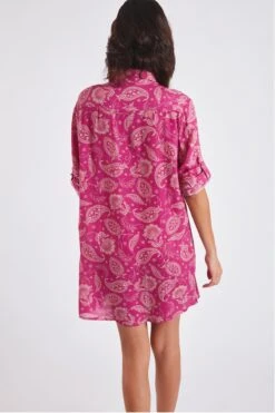 Chemise De Plage Fuchsia Imprimé Indien NOLIE VOILJAYERA -Joli Vetement 22e nolie voiljayer zhi53 dos