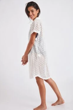 Chemise De Plage Blanche Broderie Anglaise PAQUEA PALACA -Joli Vetement 22e palaca paquea zhe10 dev3