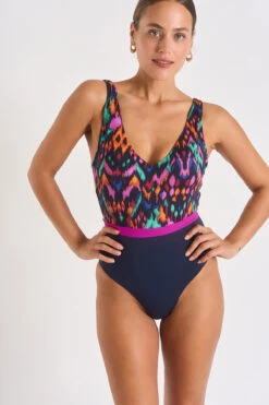 Maillot De Bain 1 Pièce Marine à Imprimé GEORGIA CARTAGENA