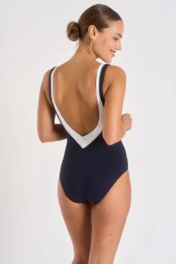 Maillot De Bain 1 Pièce Femme Marine Et Blanc ARIANA TAMARINDO -Joli Vetement 61e ariana tamarindo 14h06 dos